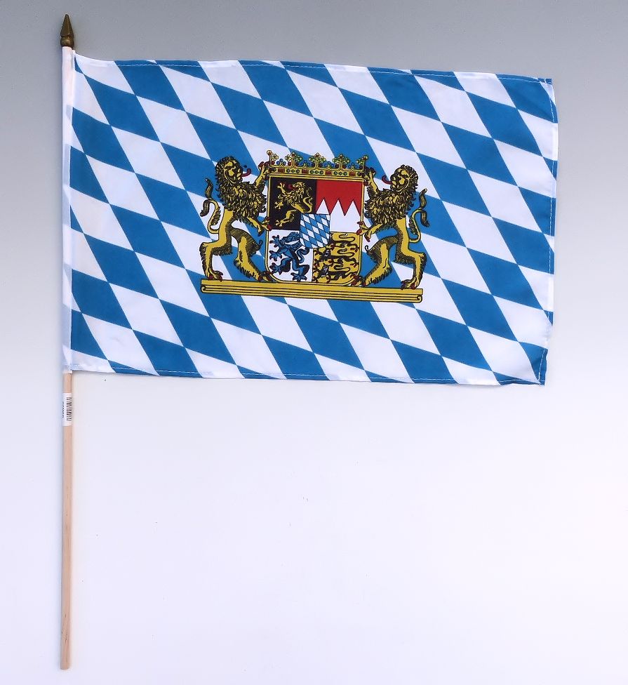 Stockflagge Fahne Flagge Freistaat Bayern 30 x 45 cm 