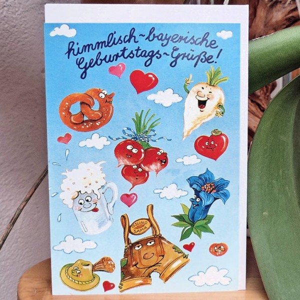 Himmlisch-bayerische Geburtstagskarte